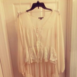 Vintage Sheer Hi Low Shirt